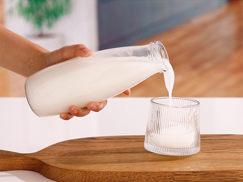 Glass Milk Bottles With Lids 200ml 250ml 500ml 1000ml