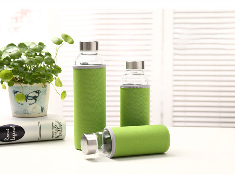 Glass Water Bottle With Sleeve 280ml 360ml 420ml 550ml