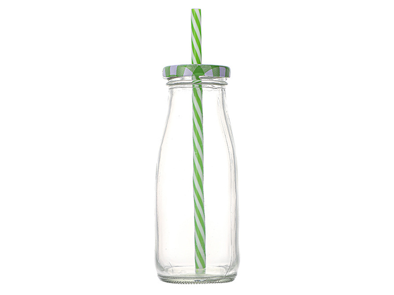 Milk Bottle with Straw 280ml