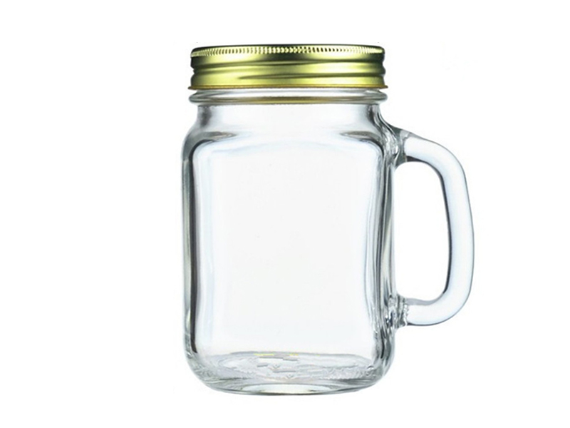 Mason Jar with Handle and Straw 230ml