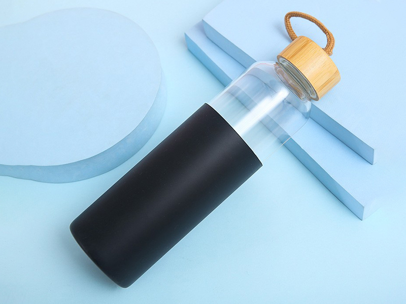 Glass Water Bottle with Bamboo Lid