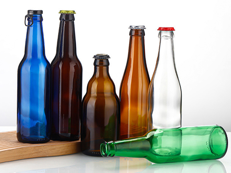 Blue Glass Beer Bottle