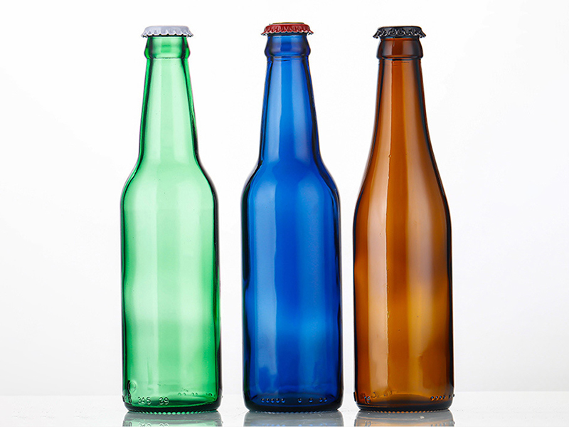 Blue Glass Beer Bottle