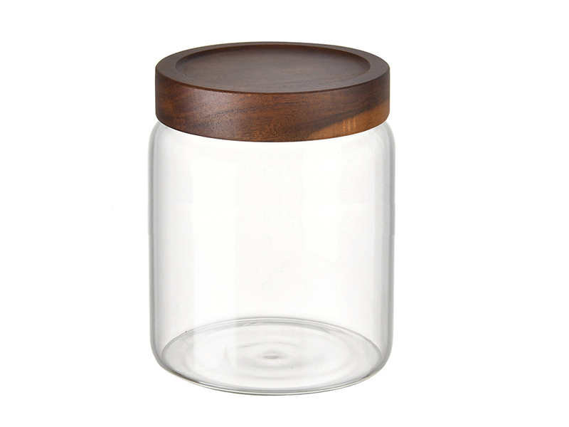 Round Glass Containers with Wood Lids 850ml - 2500ml