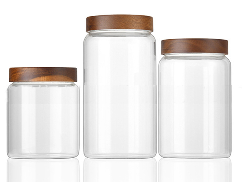 Glass Containers with Wood Lids