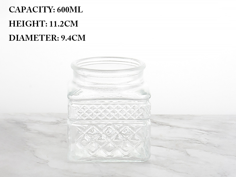 Embossed Glass Jar