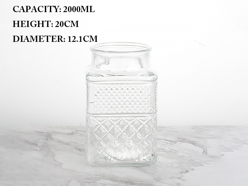 Embossed Glass Jar