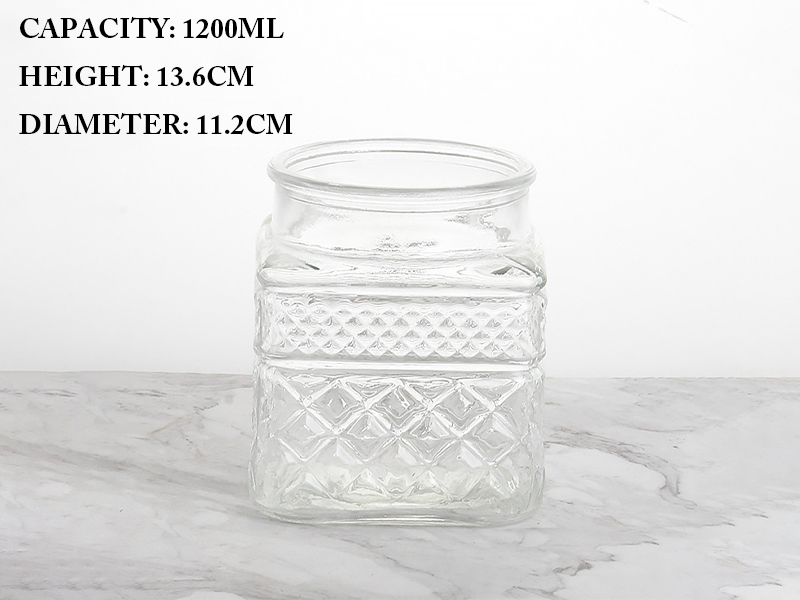 Embossed Glass Jar