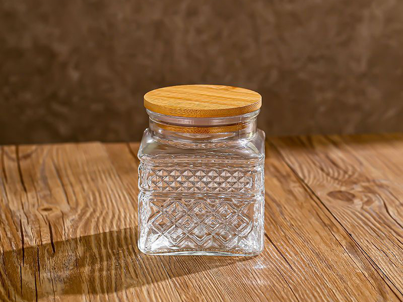 Embossed Glass Jar