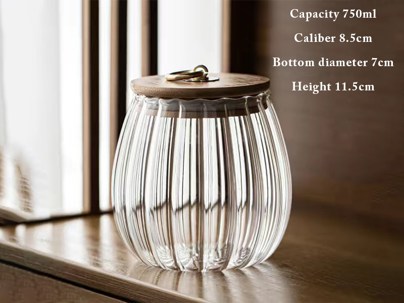 Glass Cookie Jar with Wood Lid